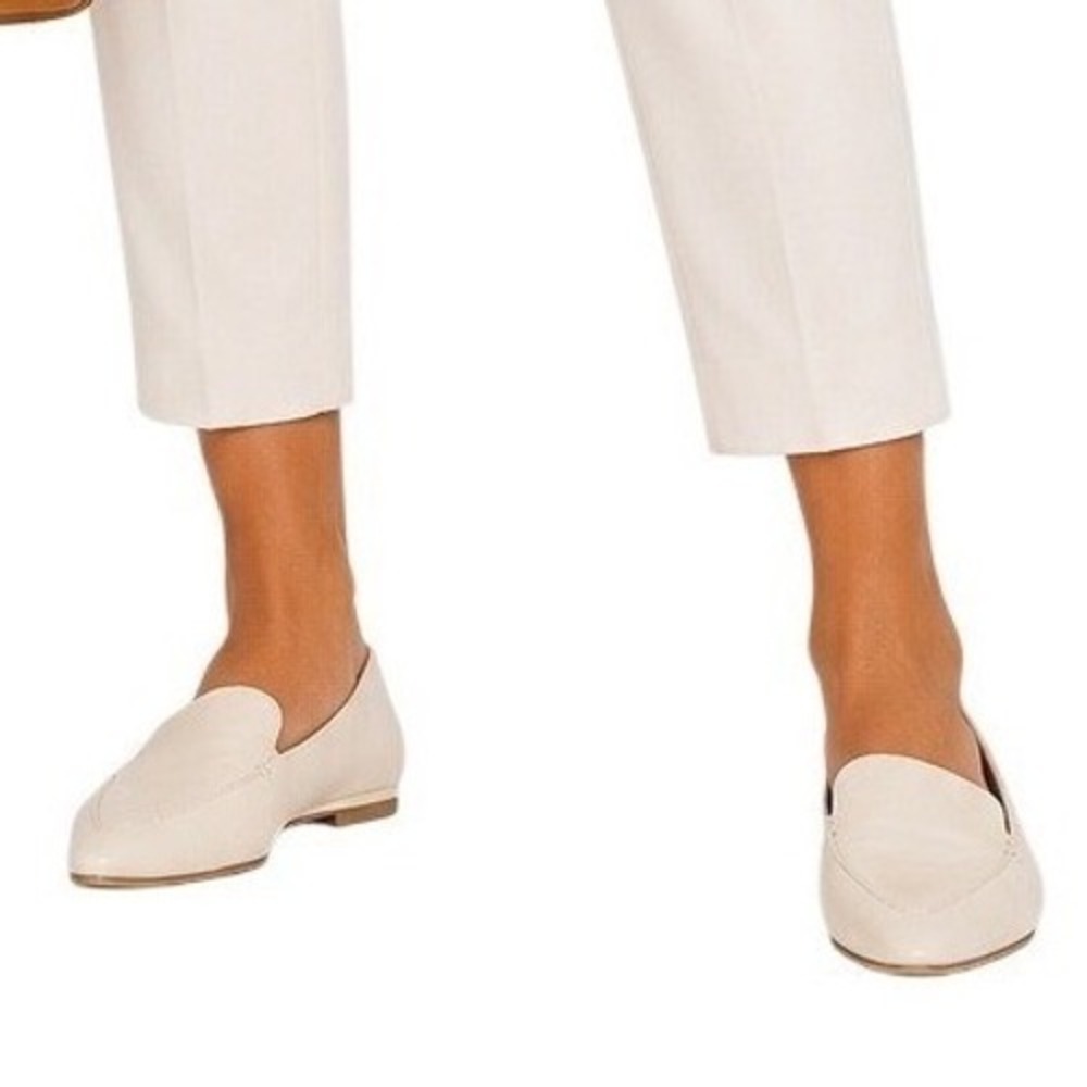 Seychelles Women's Pointed Toe Leather Casual Slip On Flat Shoes Cream Size 10